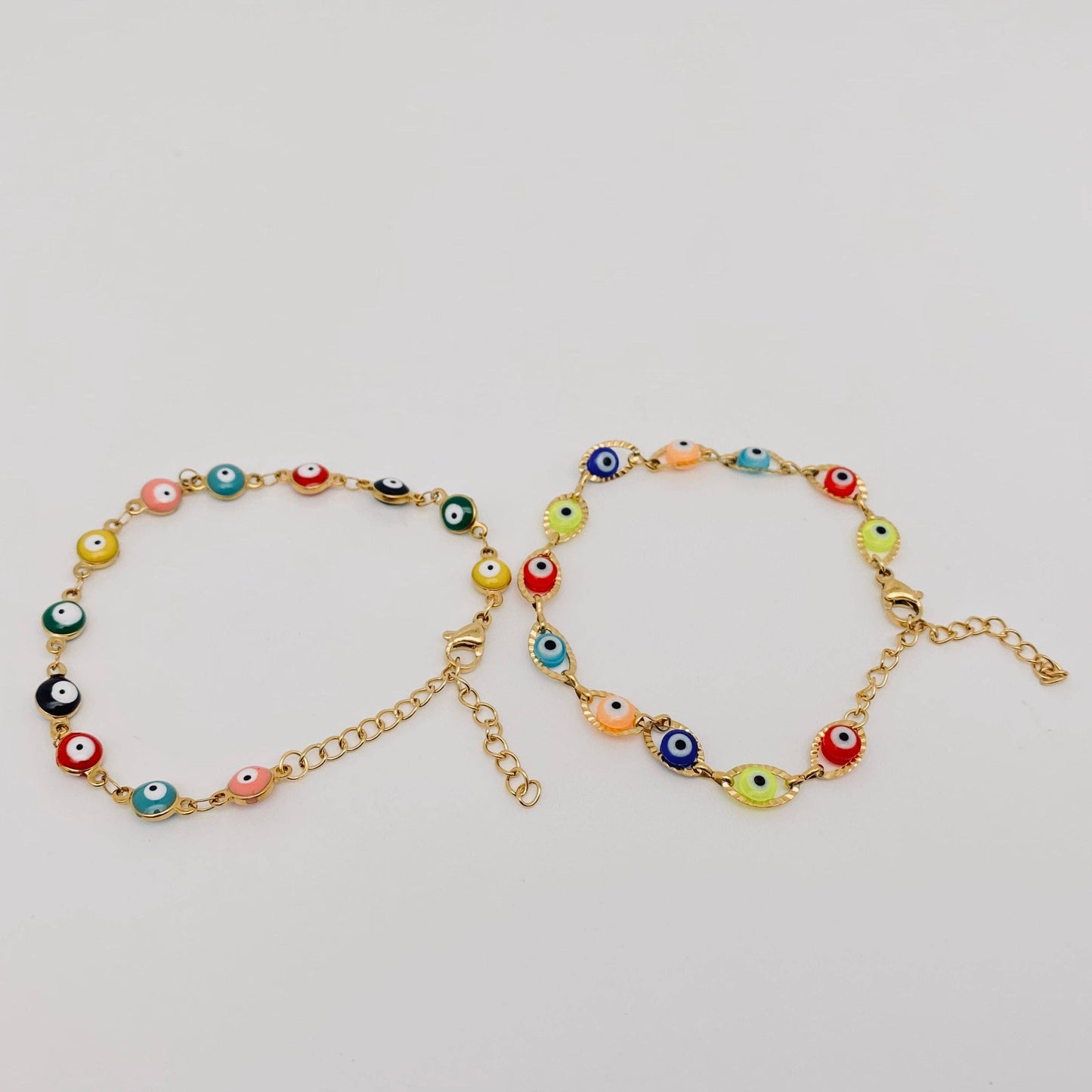 18K Gold Enamel Evil Eye Bracelet