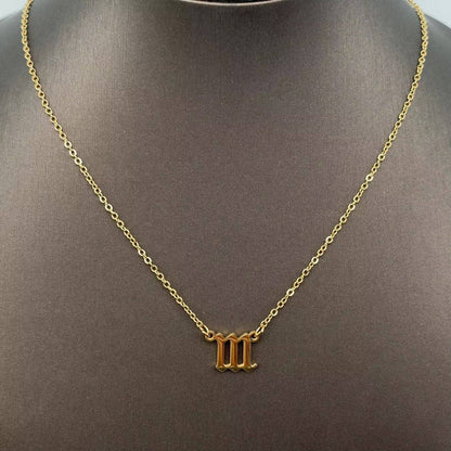 Lucky Numbers 18K Gold Plated Stainless Steel Necklace - FGS