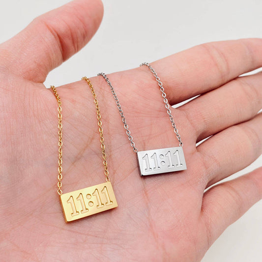 "11:11" Charm Pendant Stainless Steel Necklace - FGS