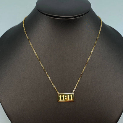 "11:11" Charm Pendant Stainless Steel Necklace - FGS