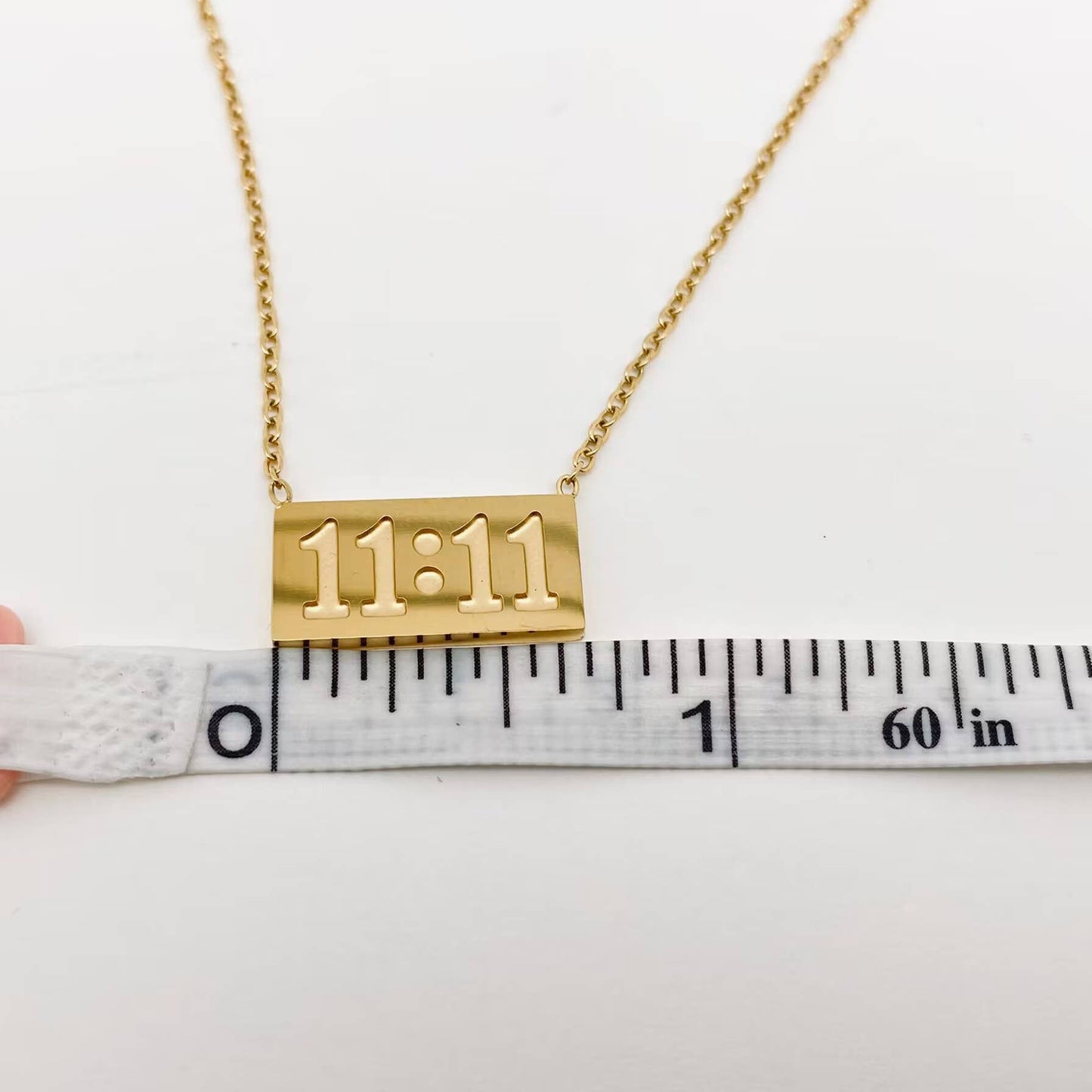 "11:11" Charm Pendant Stainless Steel Necklace - FGS