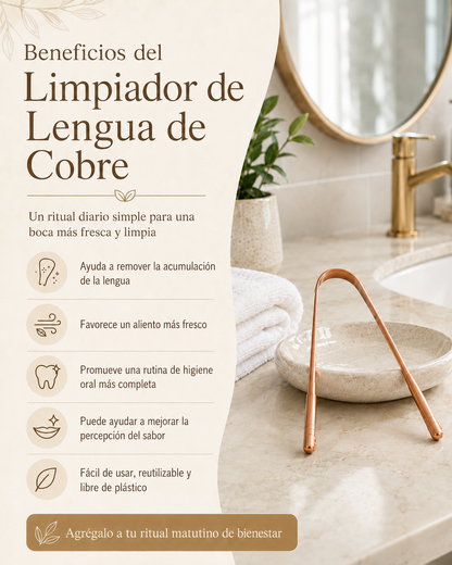 Limpiador de Lengua de Cobre con Mango
